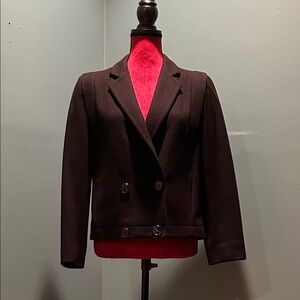 Classic Black Double-Breasted Women's Jacket